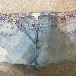 Super soft aztec denim shorts